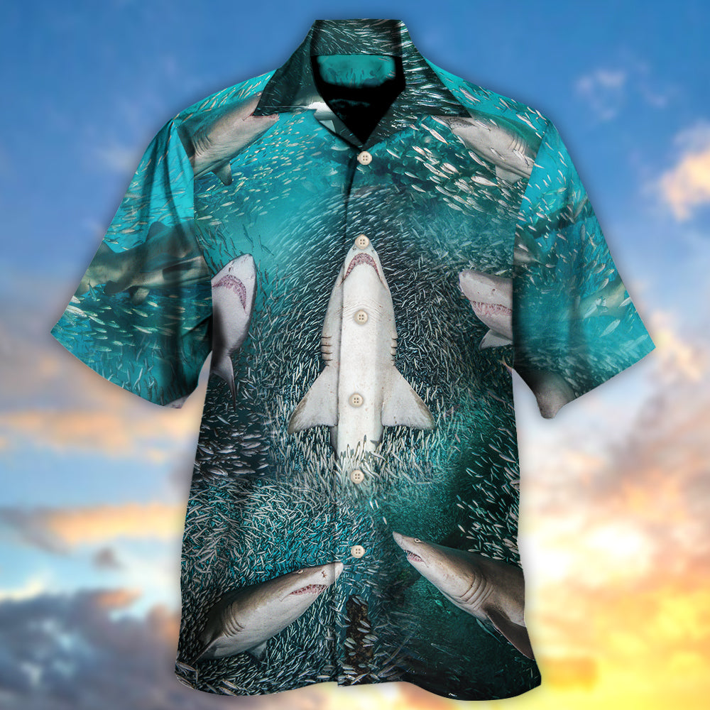 Shark's Buffet -Thousands Of Sardines - Hawaiian Shirt - Reefox