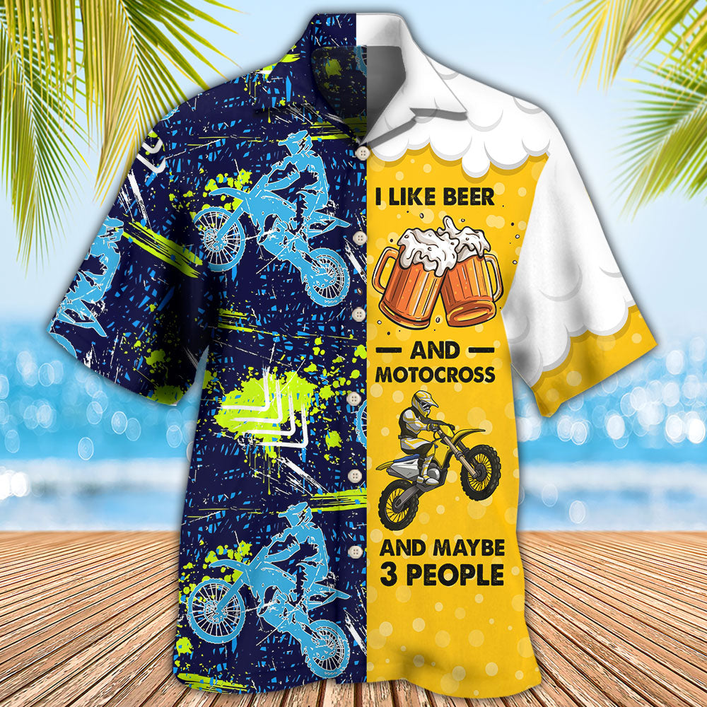 Beer I Like Beer And Motocross - Hawaiian Shirt - Reefox
