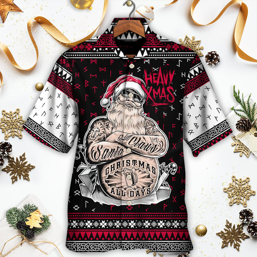 Christmas Tattoo Santa Funny Merry Xmas - Hawaiian Shirt - Reefox