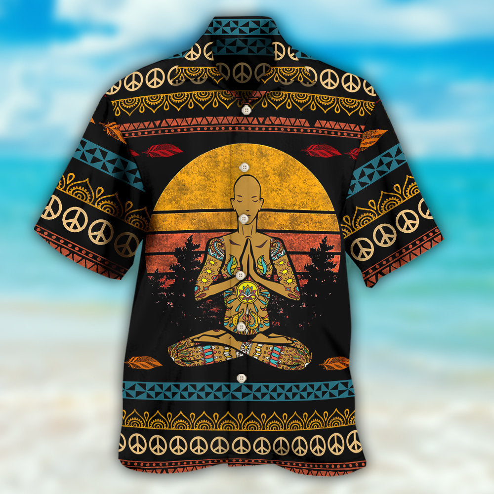 Yoga I'm Mostly Peace Love And Light A Little Go F Yourself For Man - Hawaiian Shirt - Reefox