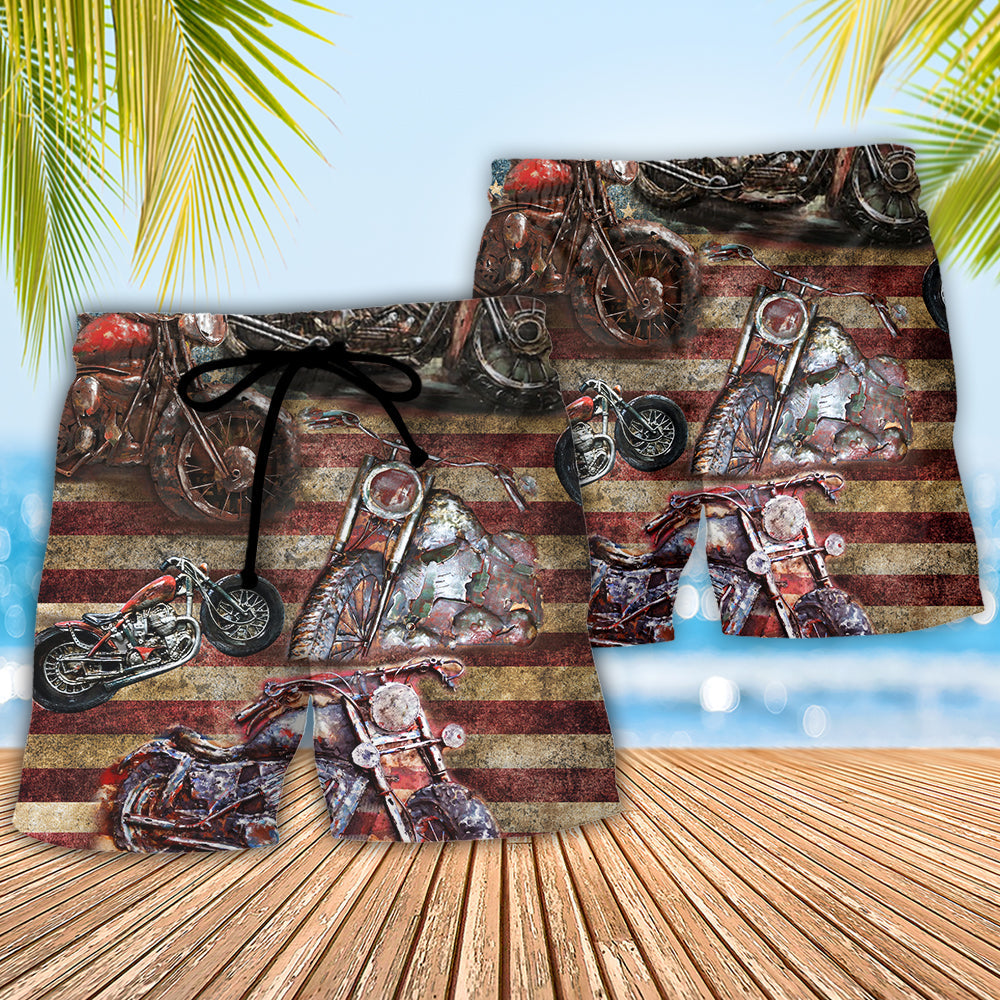 Motorcycle No Plans No Maps America - Beach Short Reefox - Owls Matrix LTD