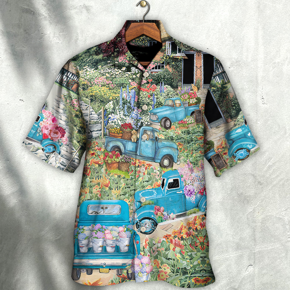 Truck Delivery Happiness Flower Around Town - Hawaiian Shirt - Reefox