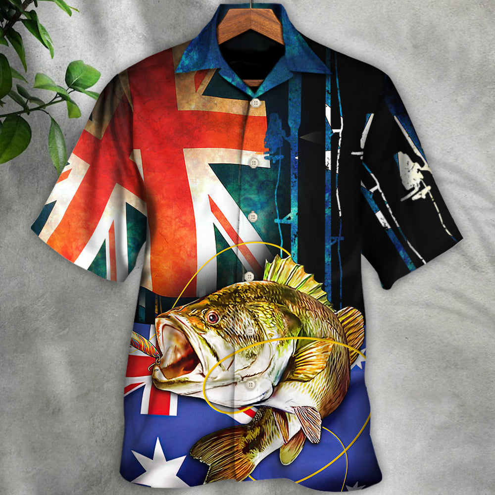 Fishing I Love Fishing Australia Flag Vintage - Hawaiian Shirt - Reefox
