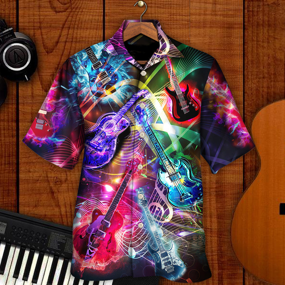 Guitar Is All You Need Neon Amazing - Hawaiian Shirt - Reefox