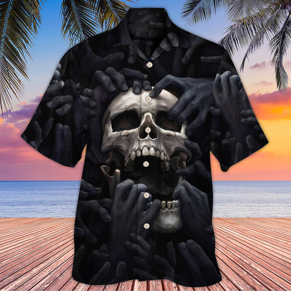 Skull Dark Screaming Hell's Hand - Hawaiian Shirt - Reefox