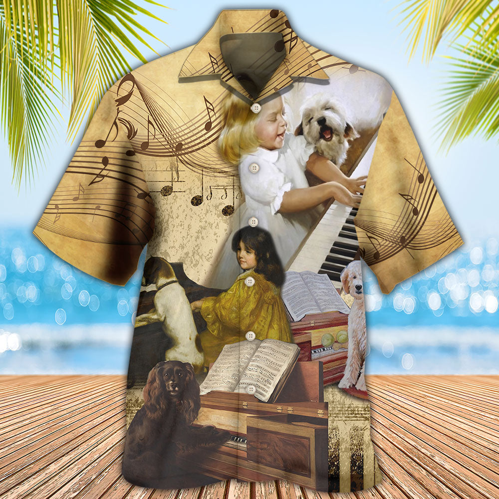 Piano I Like Piano And Dogs - Hawaiian Shirt - Reefox