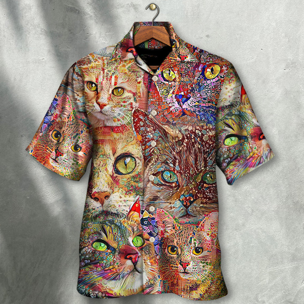Cat Art Lover Funny Cat Colorful - Hawaiian Shirt - Reefox