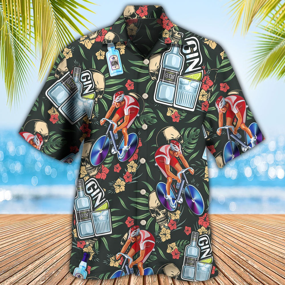 Wine Gin I Like Cycling And Gin - Hawaiian Shirt - Reefox