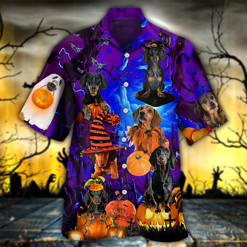 Halloween - Dachshund Never Mind The Witch - Hawaiian Shirt - Reefox