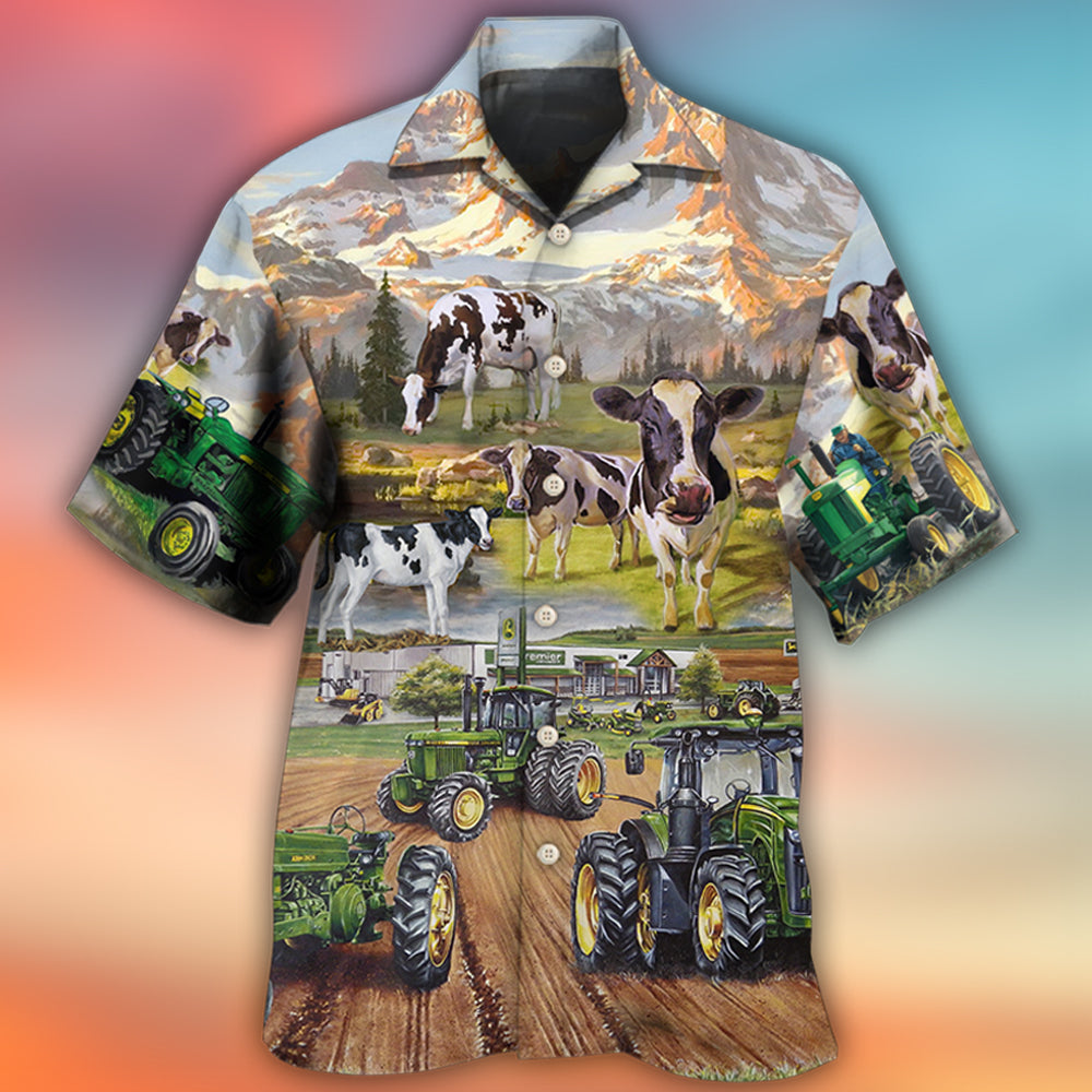 Tractor And Cow Farm Lover - Hawaiian Shirt - Reefox