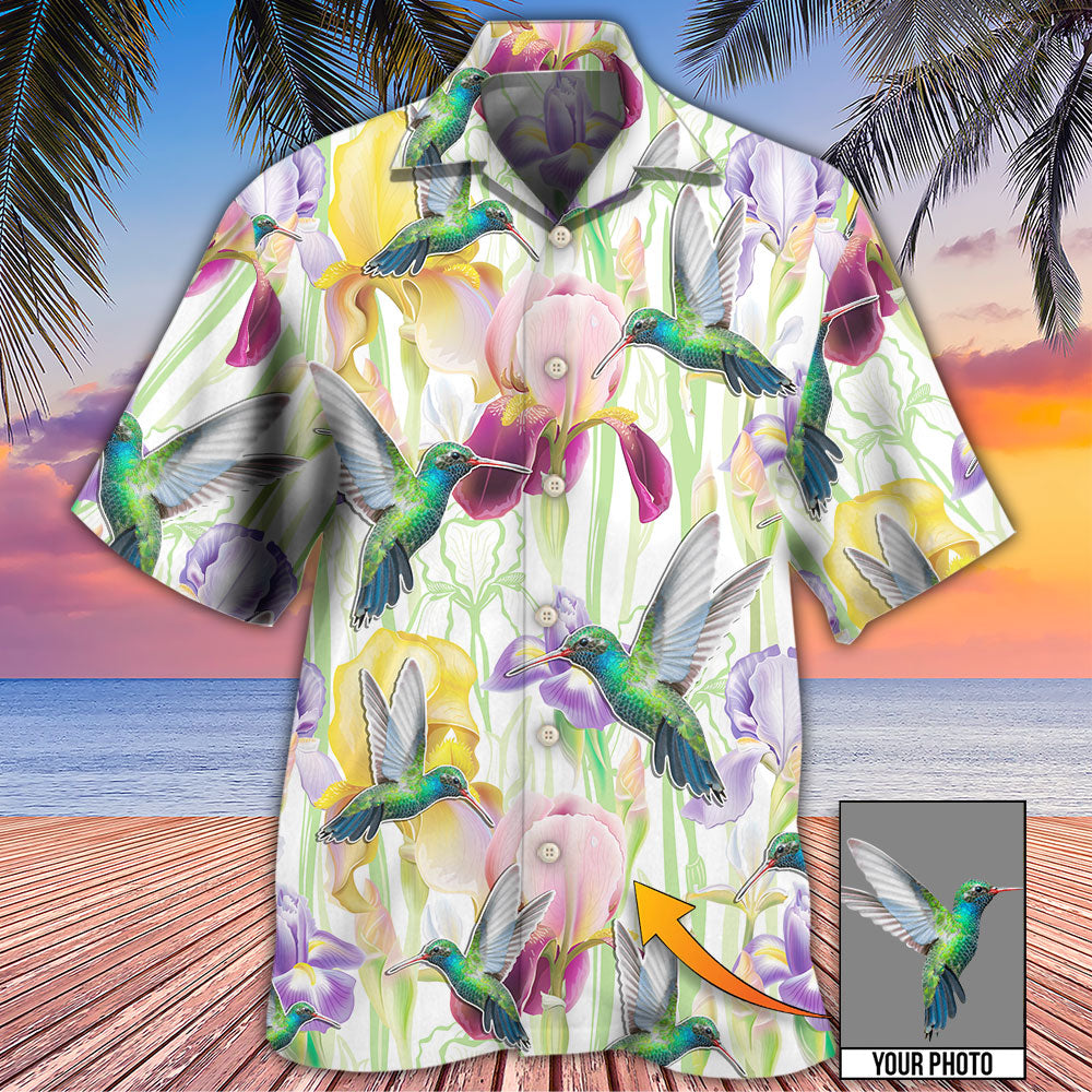 Hummingbird Flower Art Beautiful Custom Photo - Hawaiian Shirt - Reefox