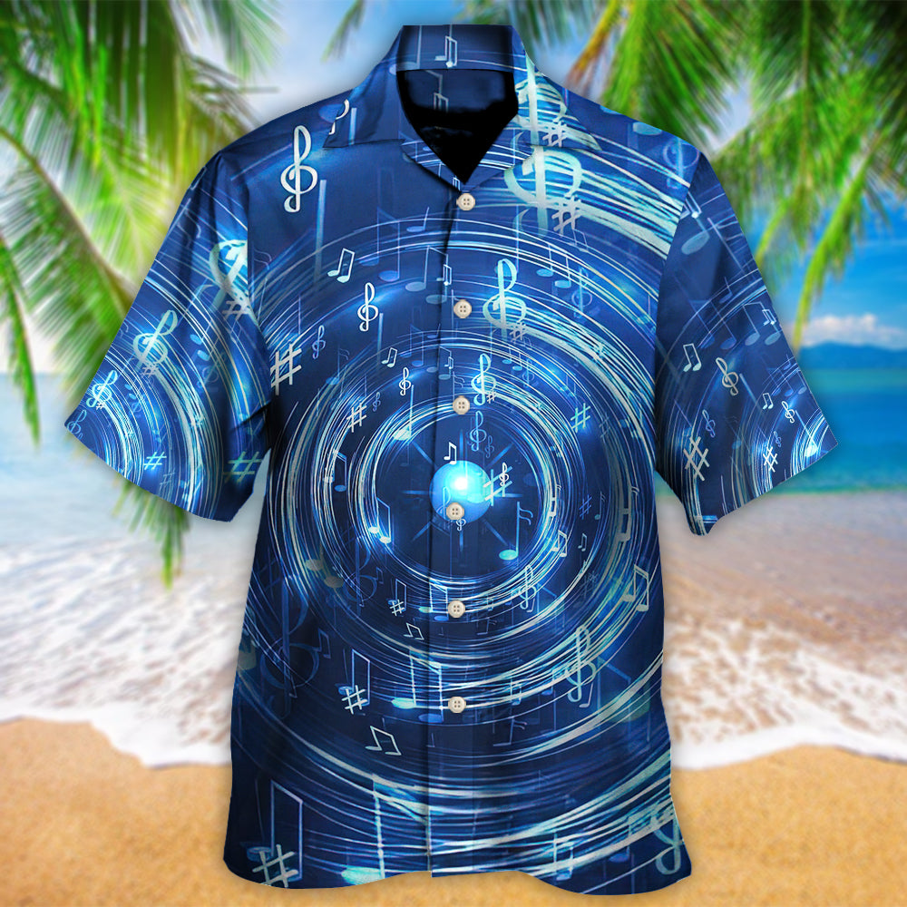 Music Neon Circle Music Notes - Hawaiian Shirt - Reefox