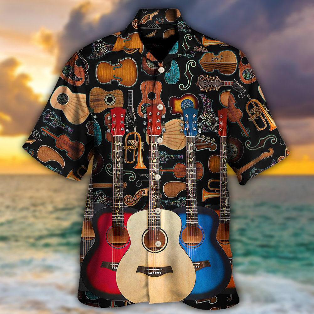 Guitar Lover Happy Life With Music - Hawaiian Shirt - Reefox