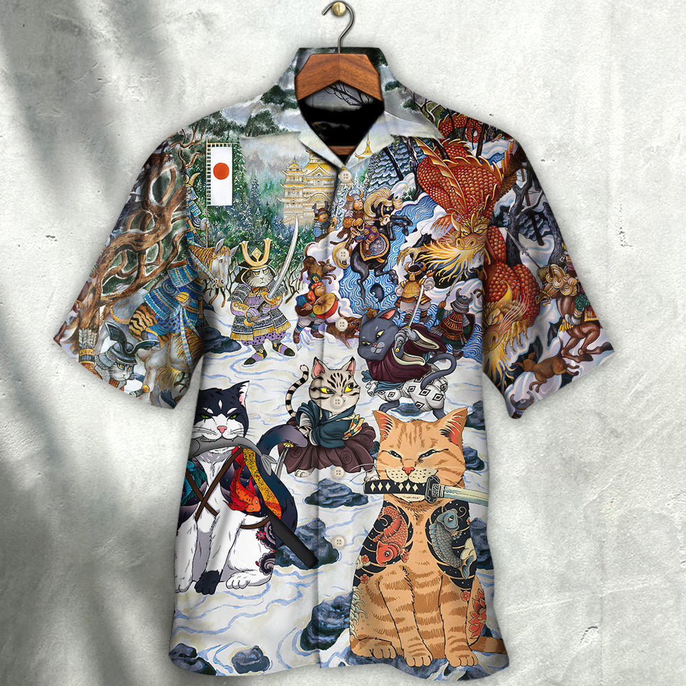 Samurai Cats - A Small Measure of Peace - Hawaiian Shirt - Reefox