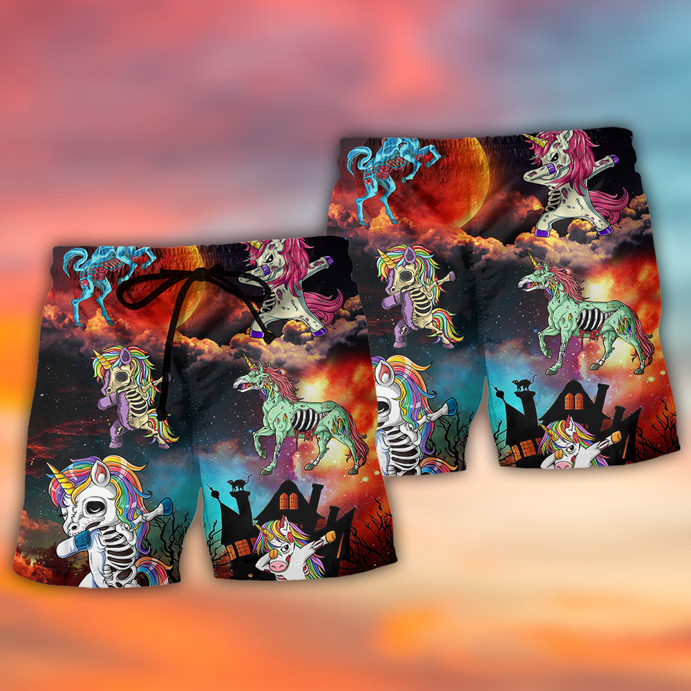 Halloween Zombie Unicorn Dabbing - Beach Short Reefox - Owls Matrix LTD