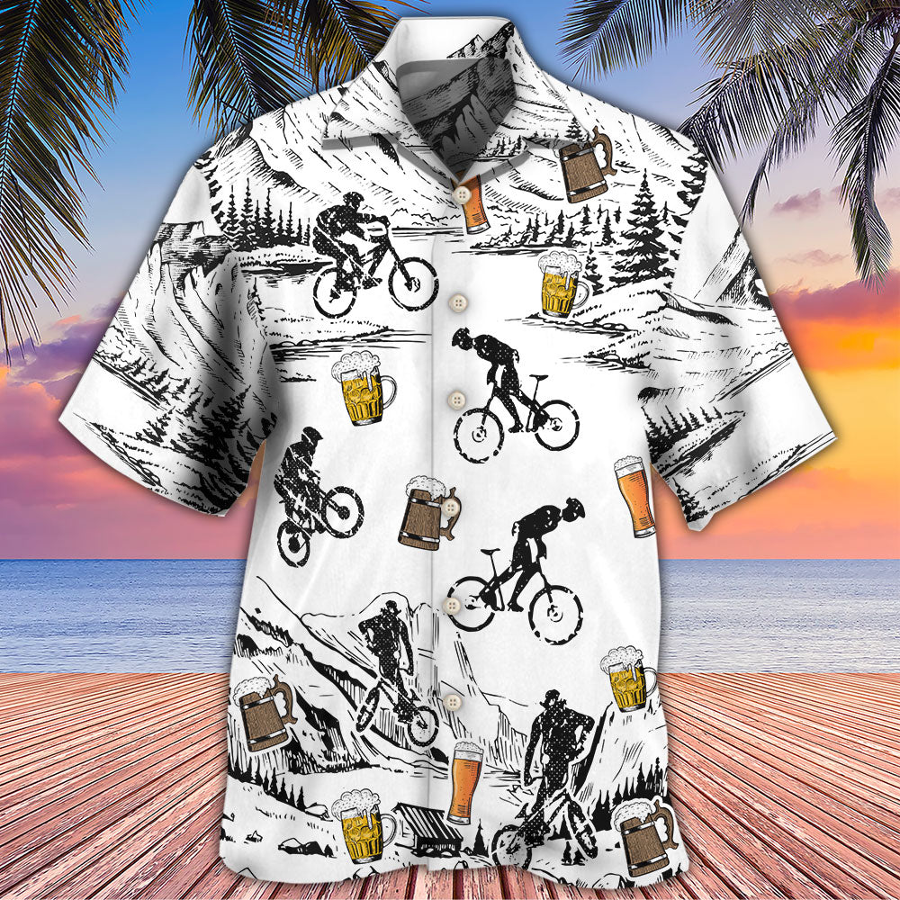 Beer I Like Beer And Mountain Bikes - Hawaiian Shirt - Reefox