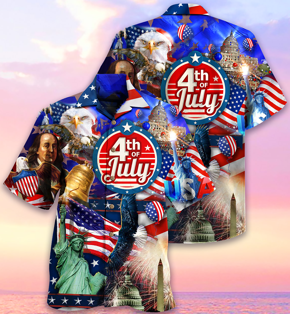 America Love July Style - Hawaiian Shirt - Reefox