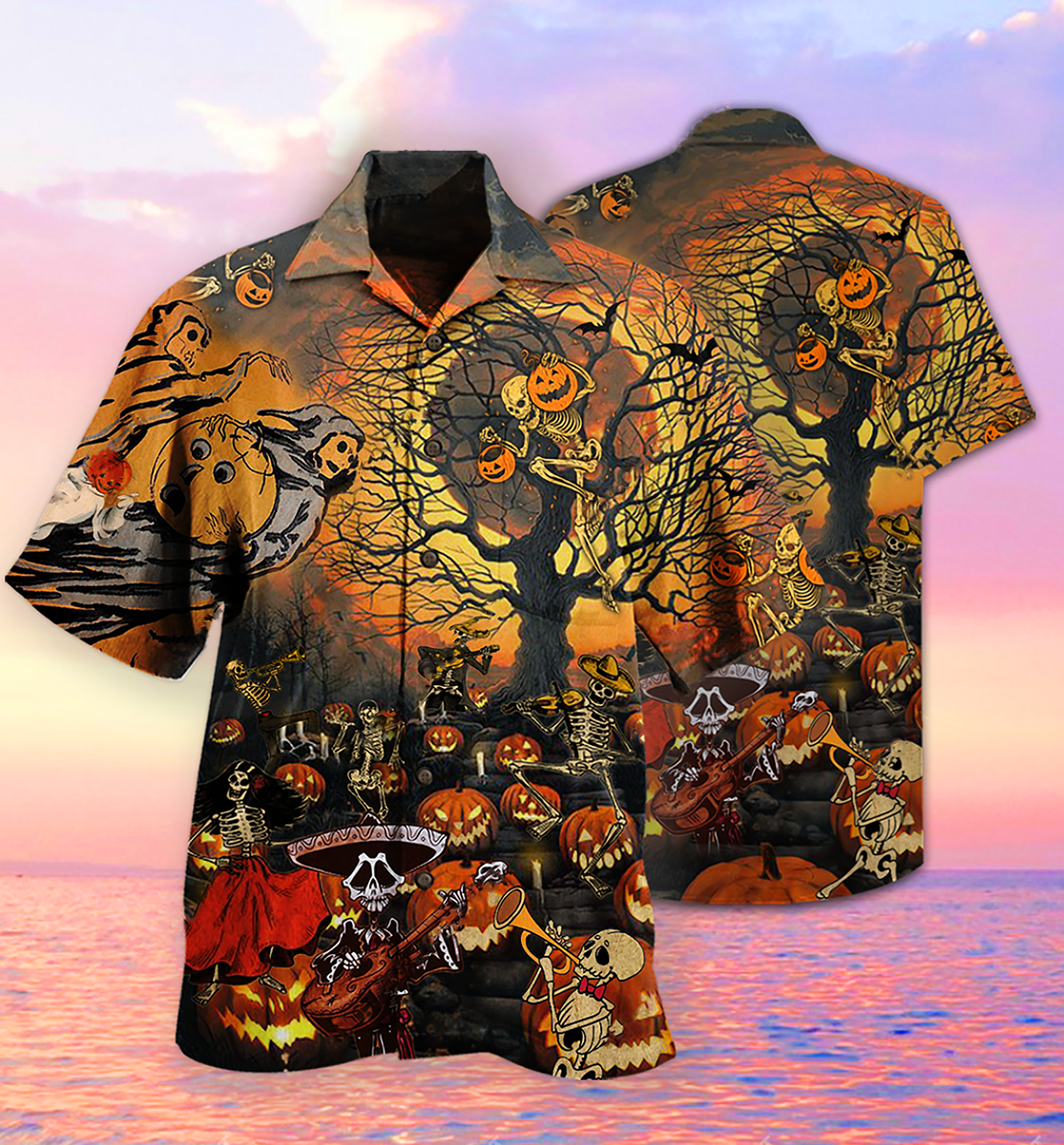 Halloween Skull Darkness - Hawaiian Shirt - Reefox
