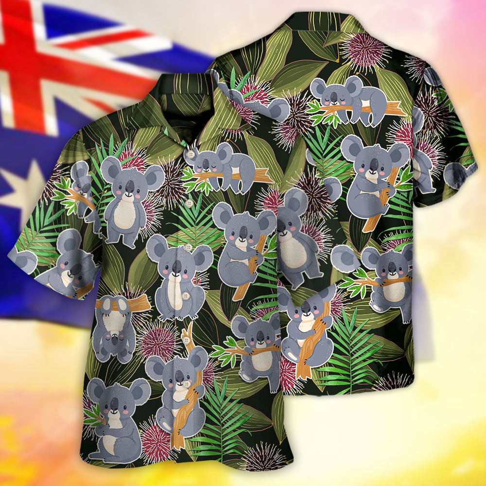 Koala Daily Life Funny Tropical Art - Hawaiian Shirt - Reefox