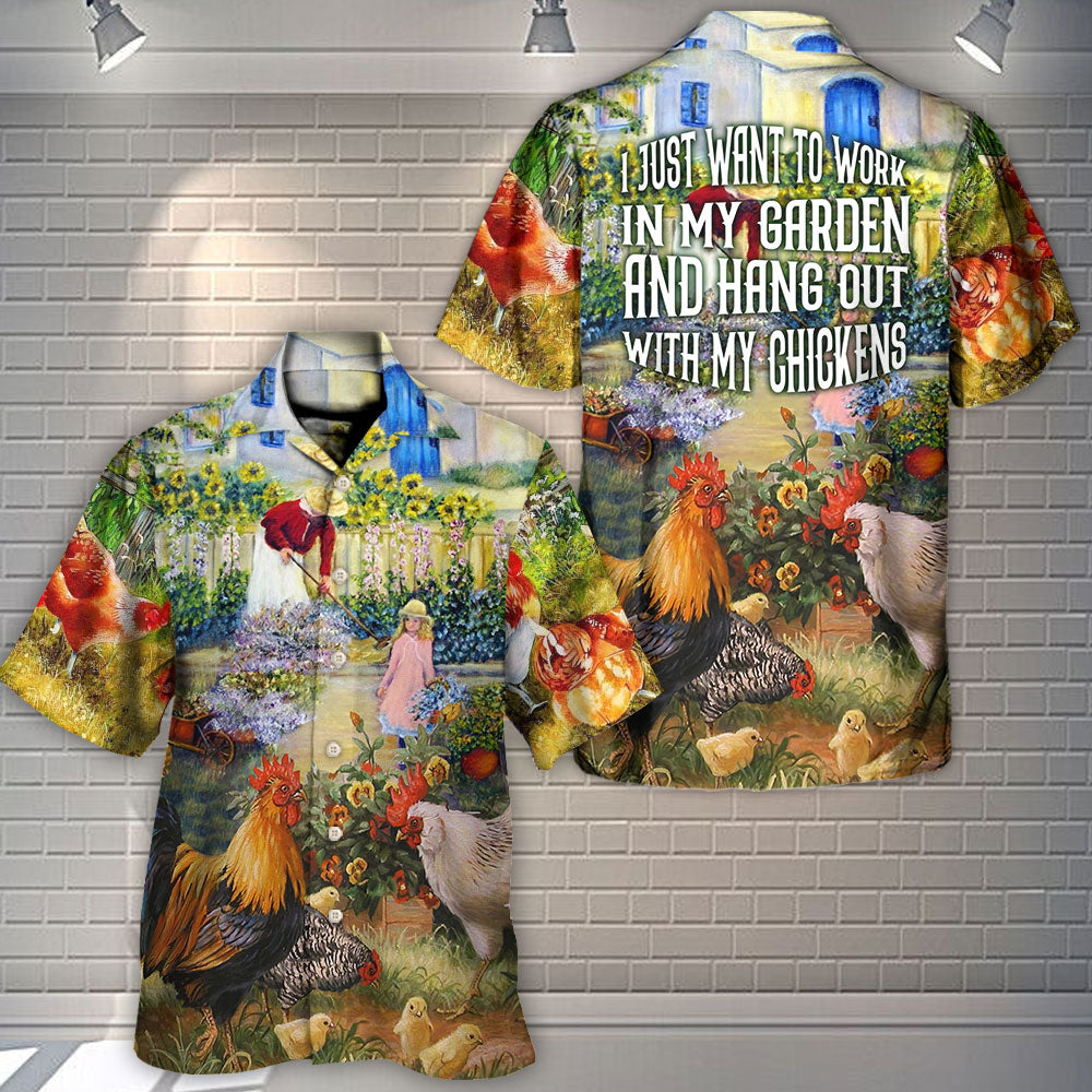 Gardening I Just Want To Work In My Garden Retro Vintage Vibe - Hawaiian Shirt