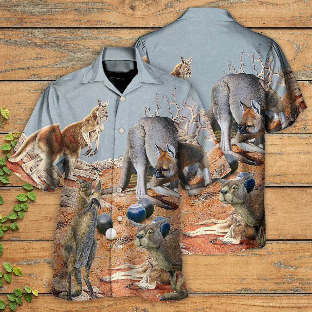 Lawn Bowling Kangaroo With Lawn Bowling - Hawaiian Shirt - Reefox