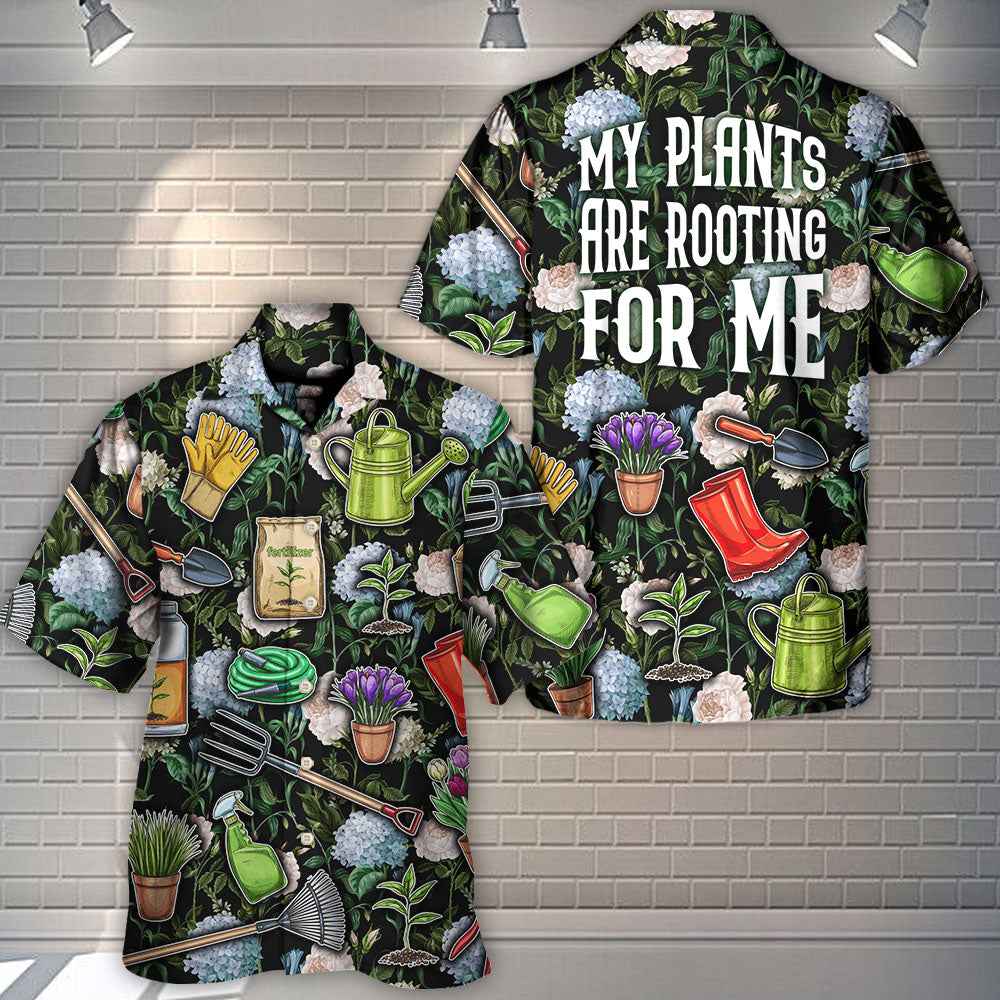 Gardening My Plants Are Rooting For Me Vintage Art - Hawaiian Shirt