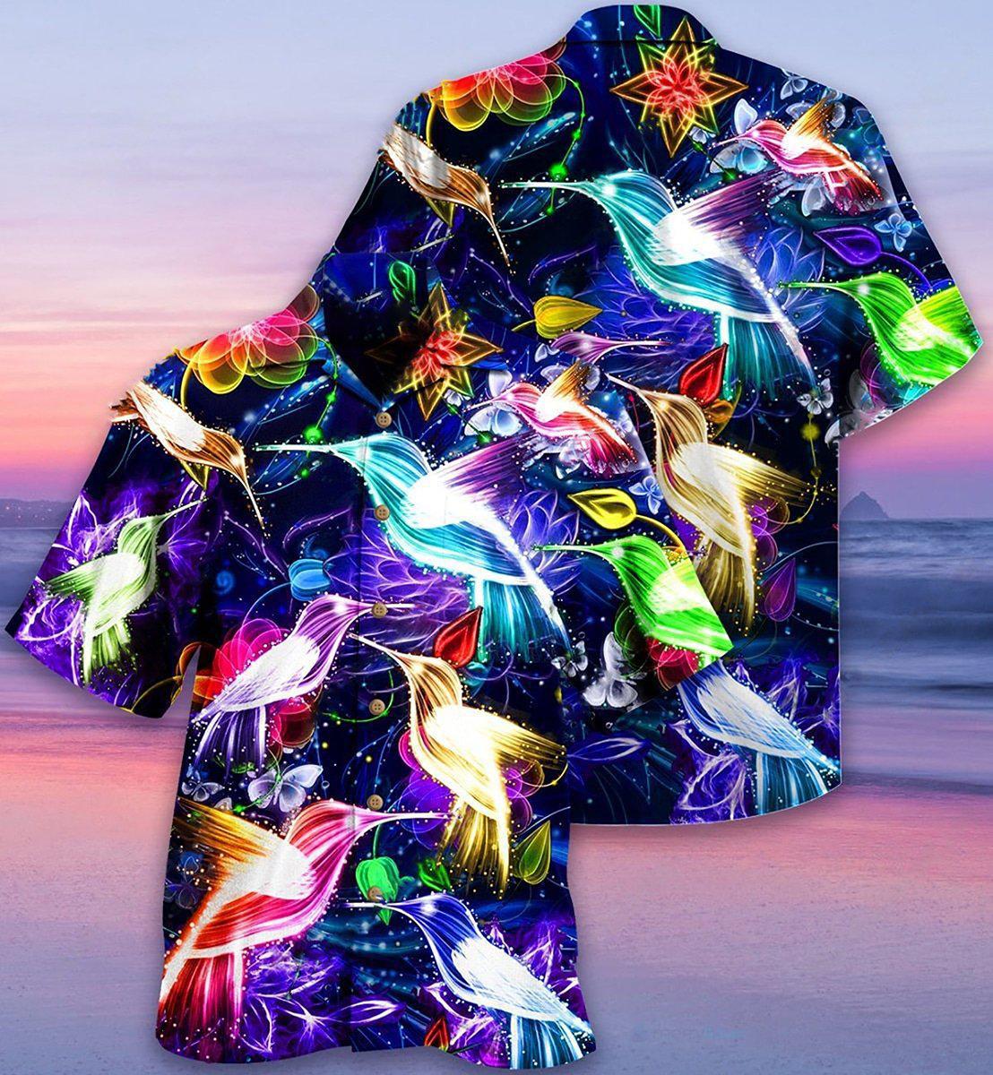 Hummingbird Neon Love Animals So Much - Hawaiian Shirt - Reefox