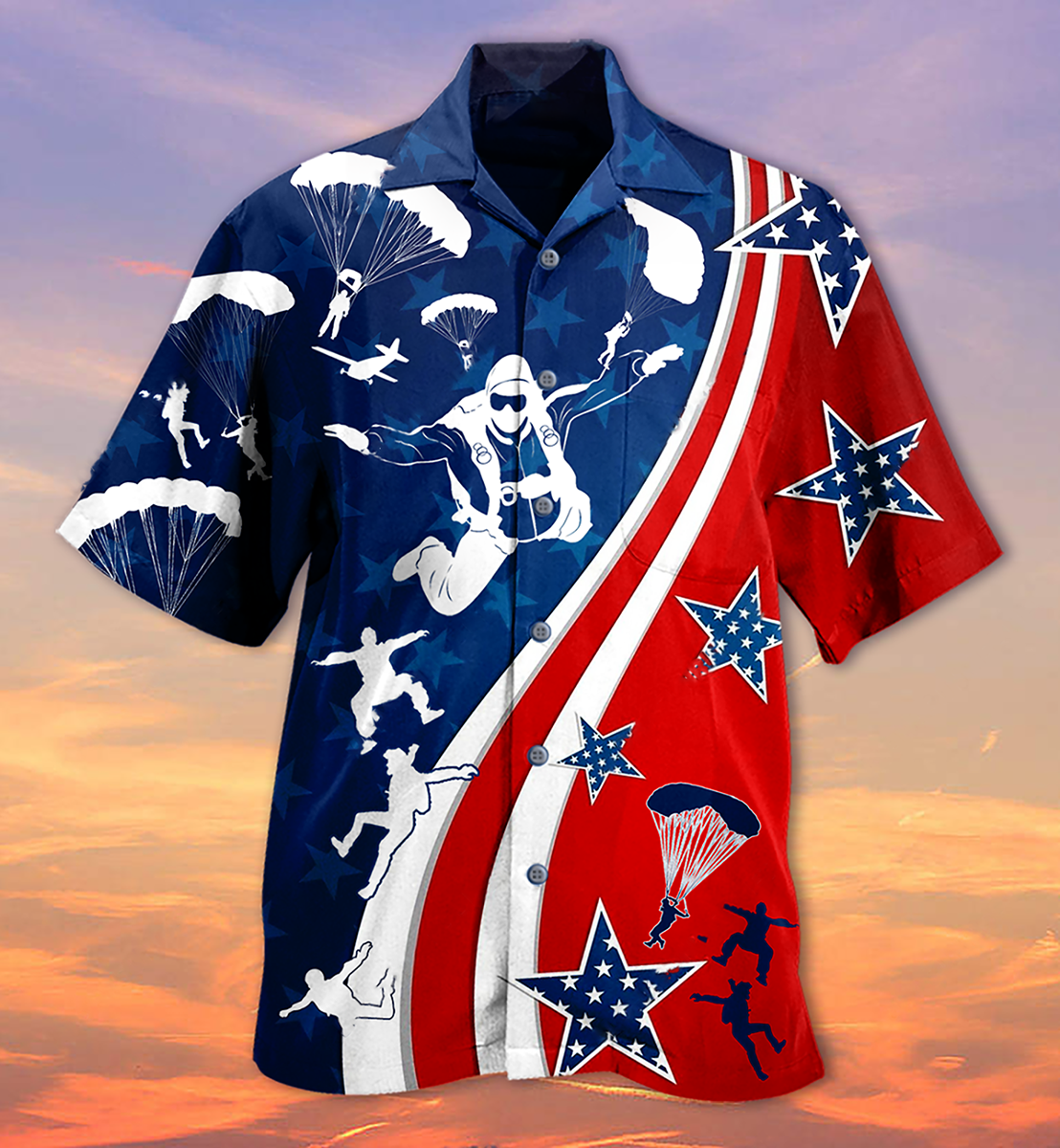 America Parachute Jump Cool - Hawaiian Shirt - Reefox