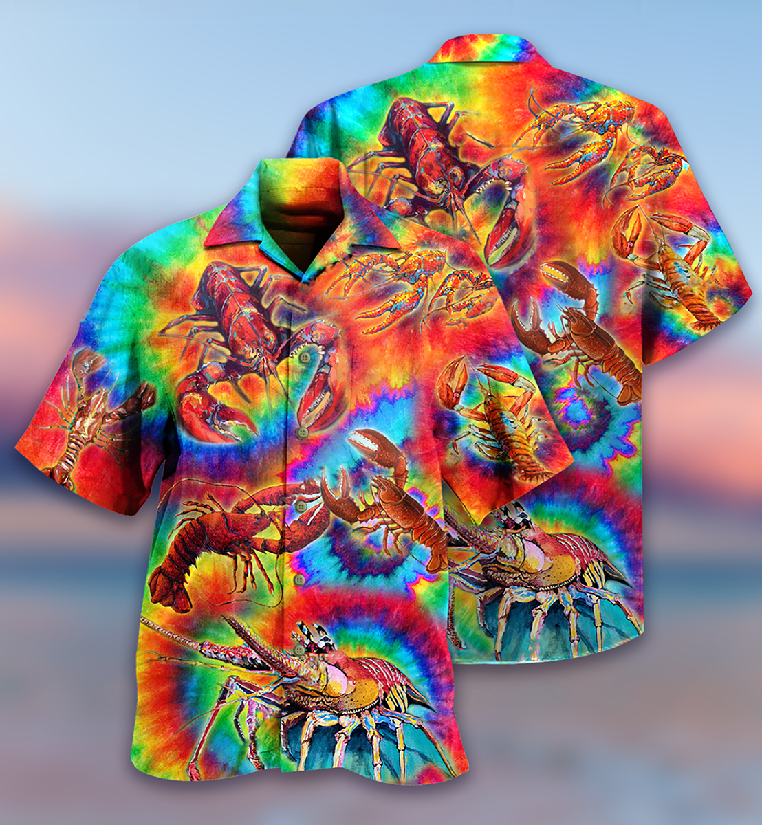 Shrimp Red Love Rainbow - Hawaiian Shirt - Reefox