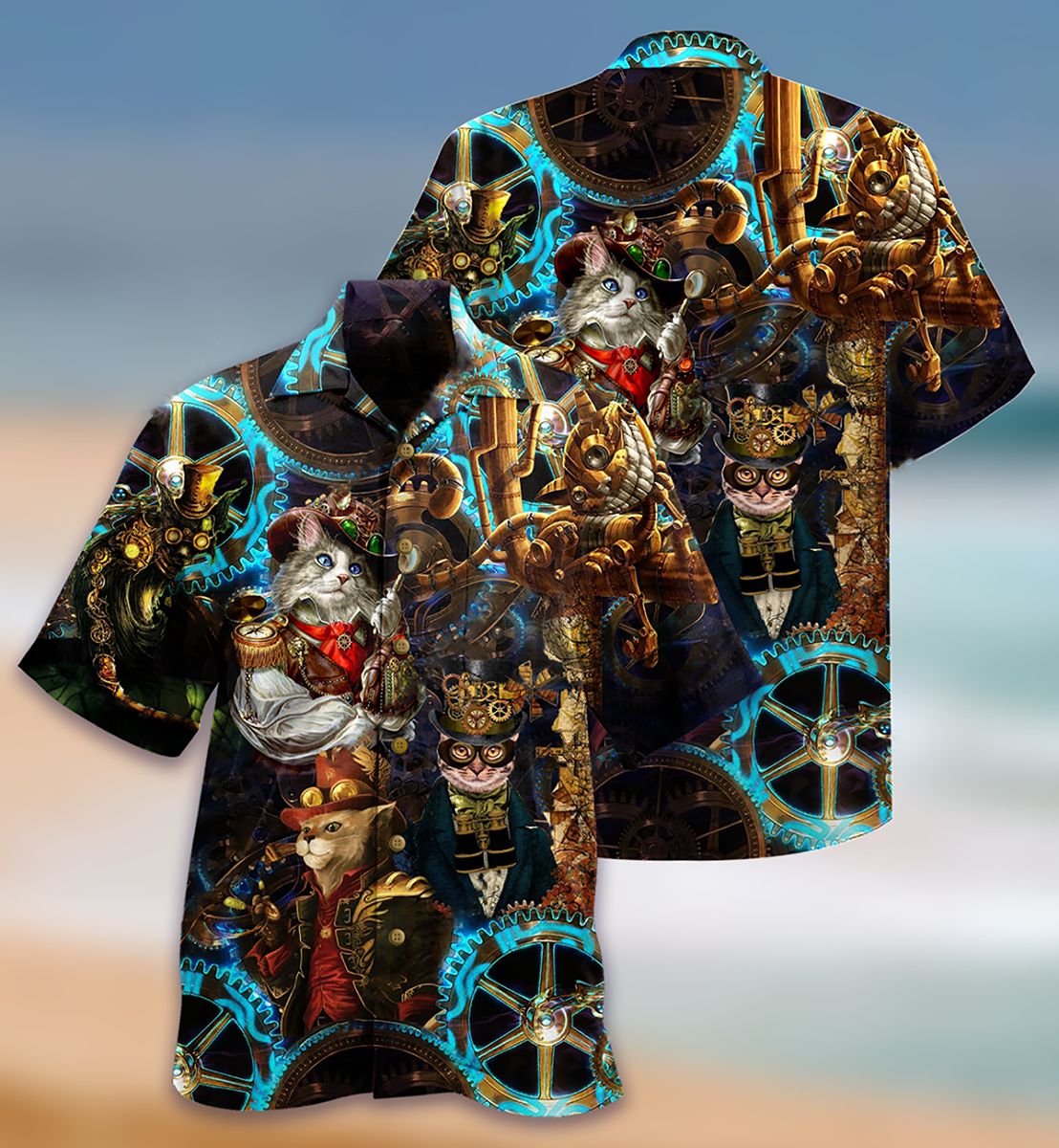 Cat Machine Magic Vintage - Hawaiian Shirt - Reefox