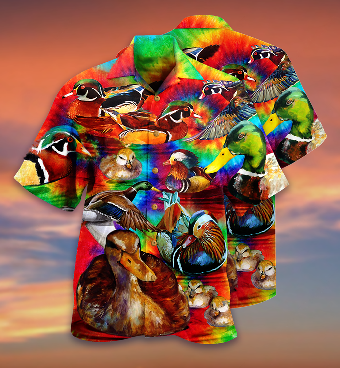 Duck Love Red And Green - Hawaiian Shirt - Reefox