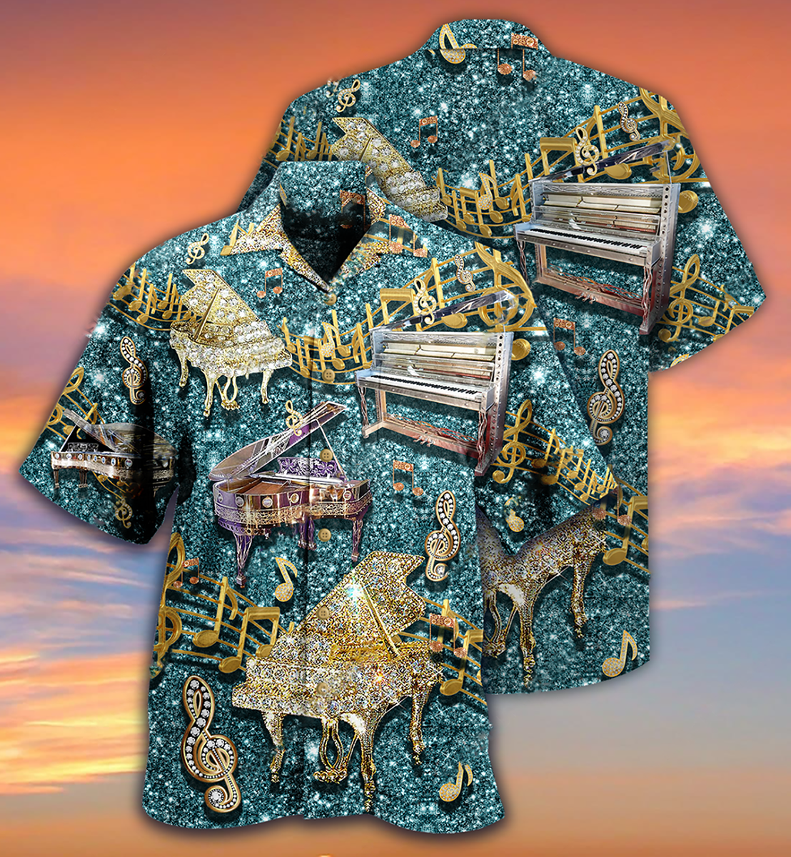 Piano Music Love Diamond Cool - Hawaiian Shirt - Reefox