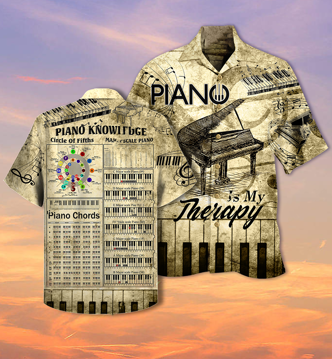 Piano Music Piano Is My Therapy - Hawaiian Shirt - Reefox