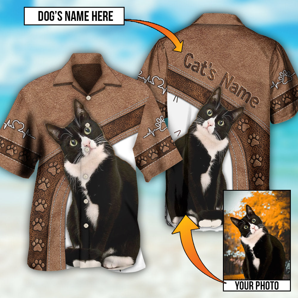 Black Cat Is My Best Friend Custom Photo - Hawaiian Shirt - Reefox