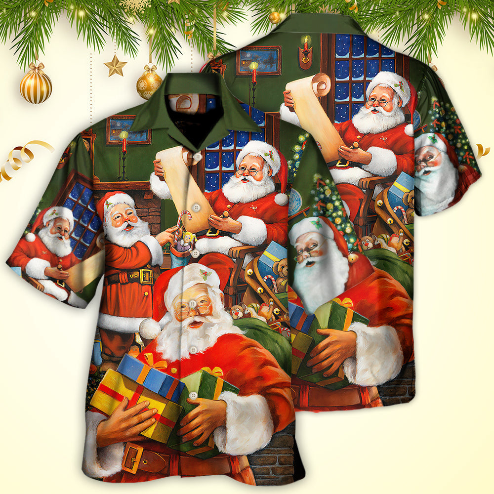 Christmas Santa Claus Gift For Xmas Art Style - Hawaiian Shirt - Reefox