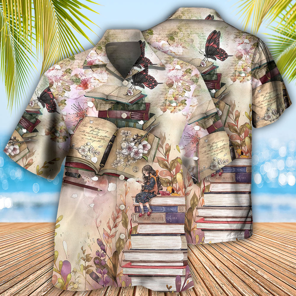 Book Reading Book Vintage Butterfly - Hawaiian Shirt - Reefox