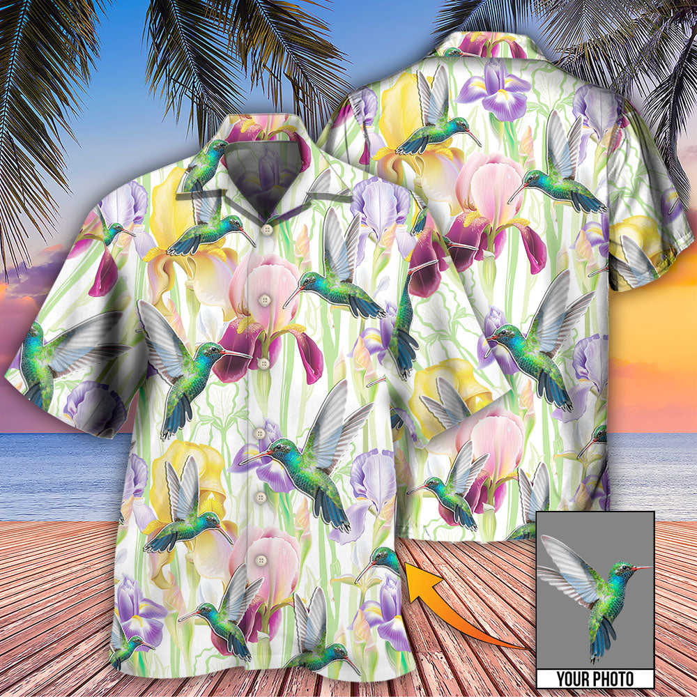 Hummingbird Flower Art Beautiful Custom Photo - Hawaiian Shirt - Reefox