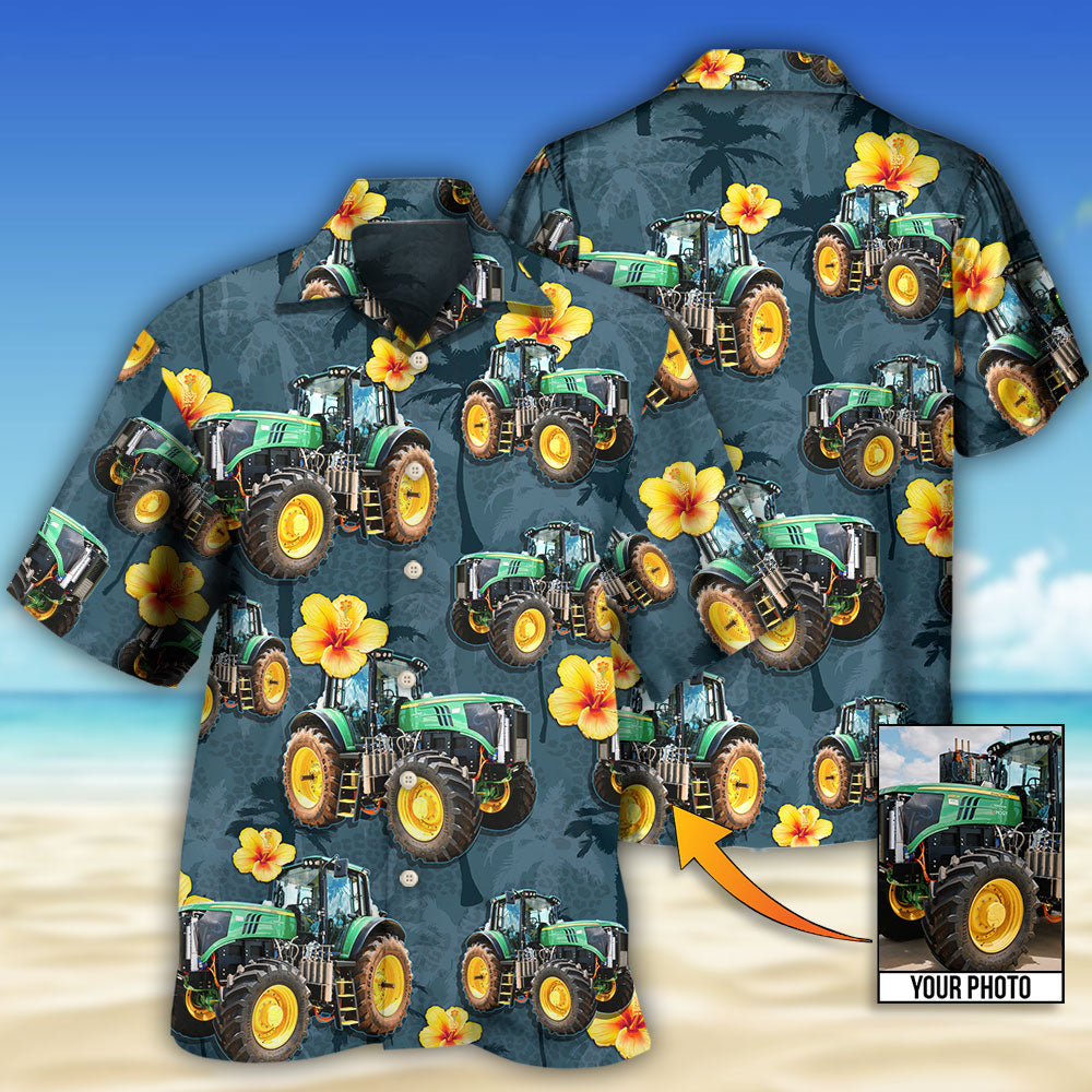 Tractor Lover Tropical Custom Photo - Hawaiian Shirt - Reefox