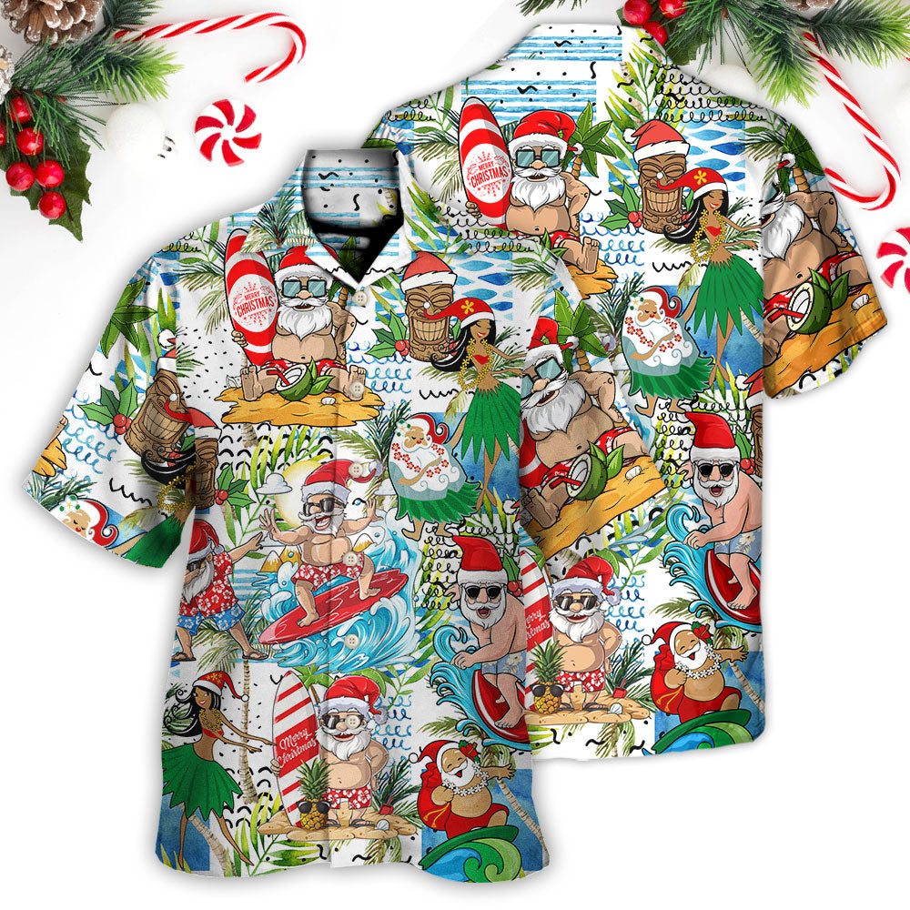 Christmas Santa Aloha Beach Vibe - Hawaiian Shirt - Reefox