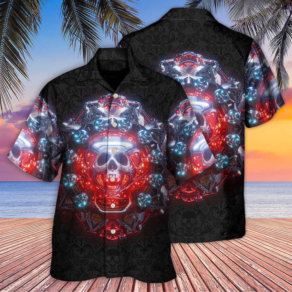 Skull Electric Dream Or Die - Hawaiian Shirt - Reefox