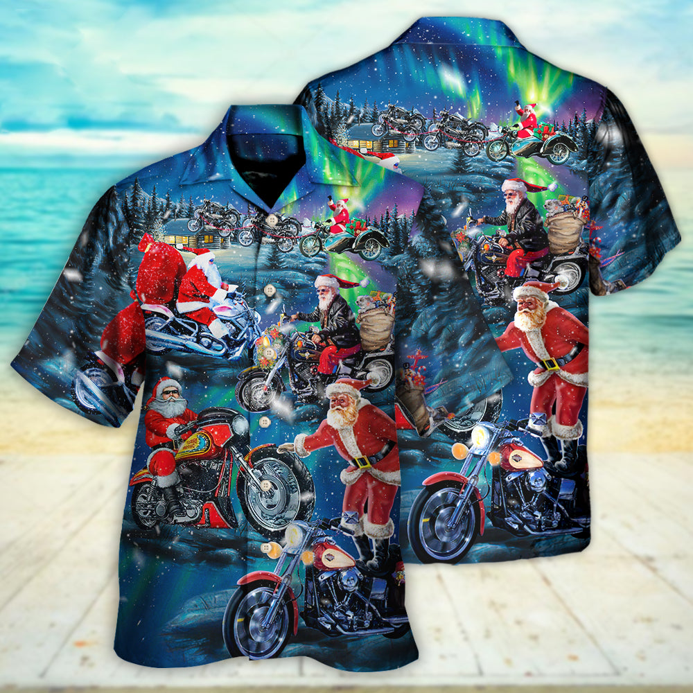 Christmas Santa Biker Crazy Driving - Hawaiian Shirt - Reefox