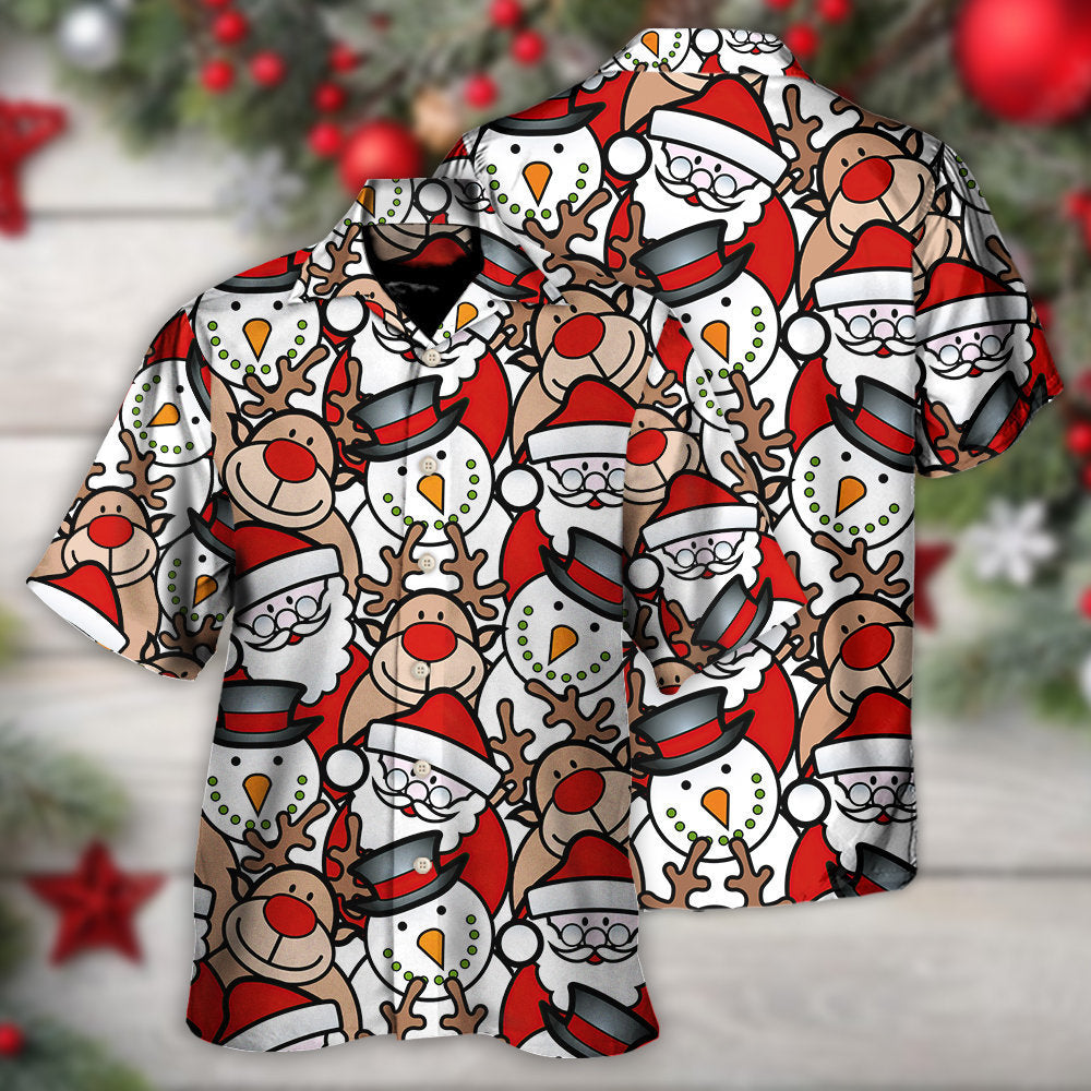 Christmas Cutie Santa And Reindeer Funny Style - Hawaiian Shirt - Reefox