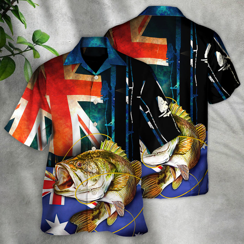 Fishing I Love Fishing Australia Flag Vintage - Hawaiian Shirt - Reefox