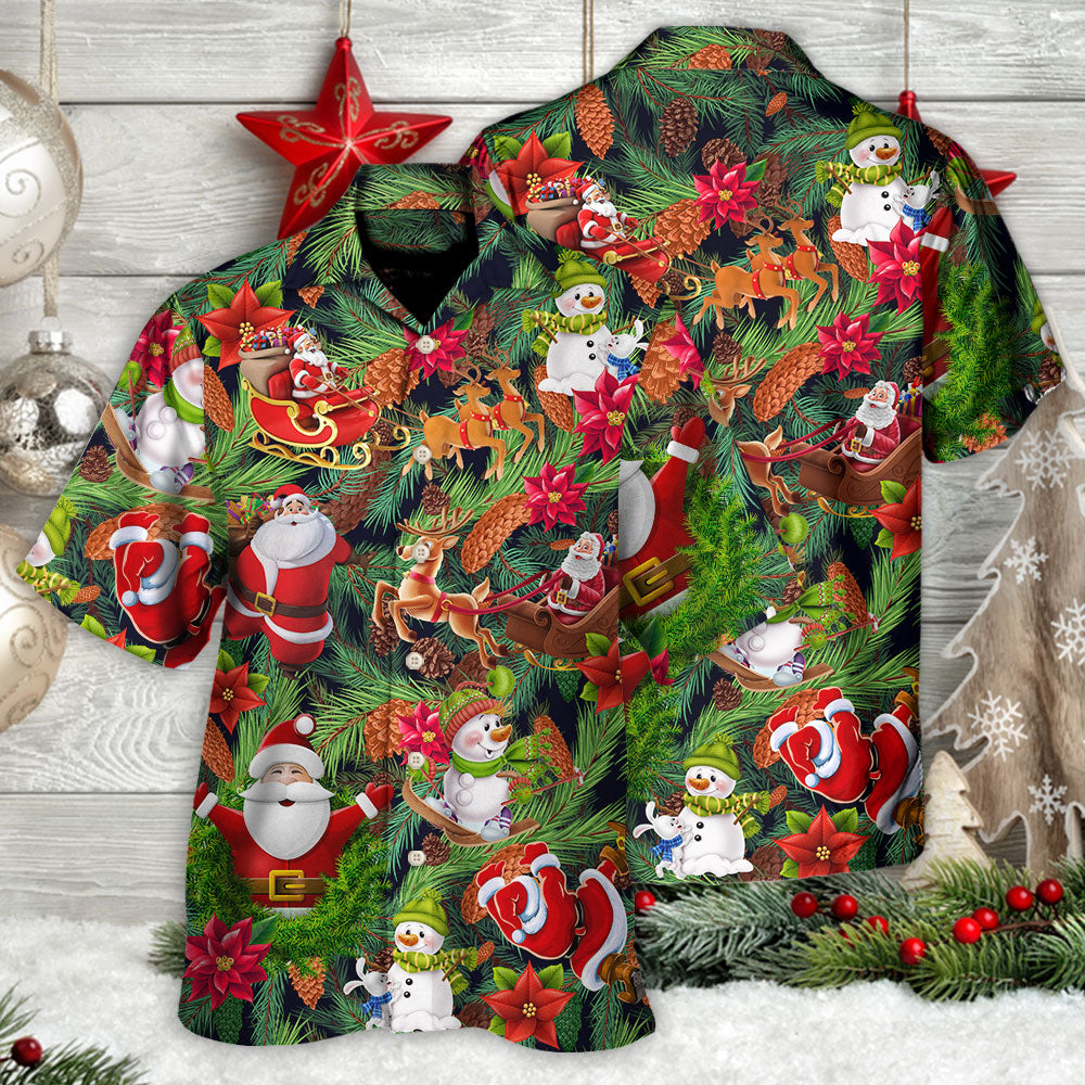 Christmas Santa Snowman Merry Xmas To Everyone - Hawaiian Shirt - Reefox