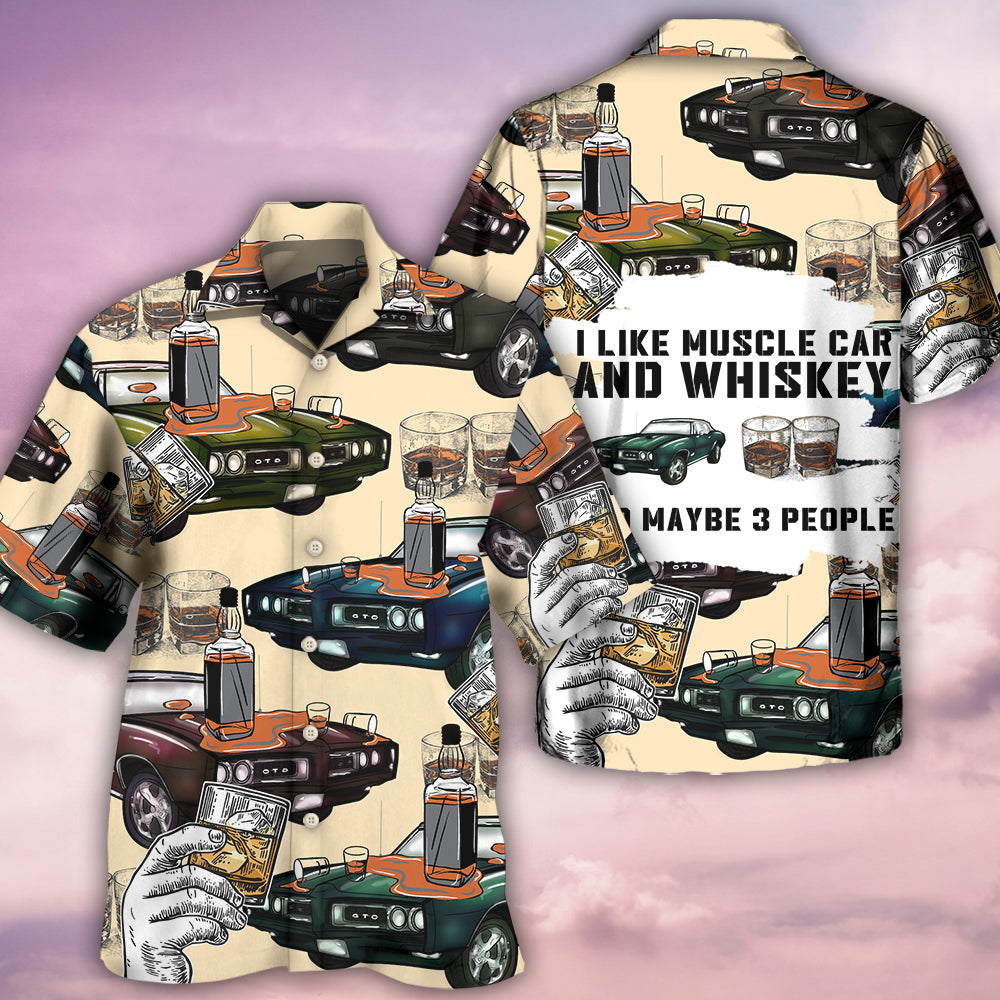 Car Muscle Car And Whiskey - Hawaiian Shirt - Reefox