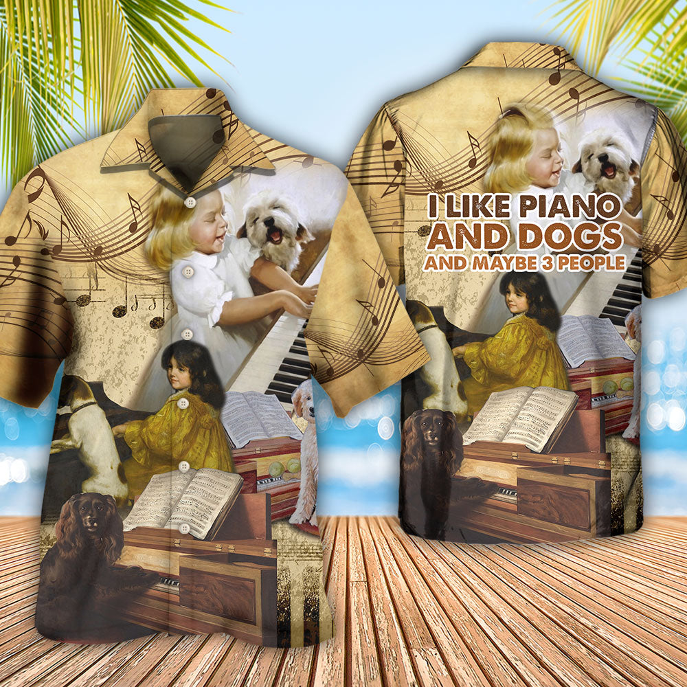 Piano I Like Piano And Dogs - Hawaiian Shirt - Reefox