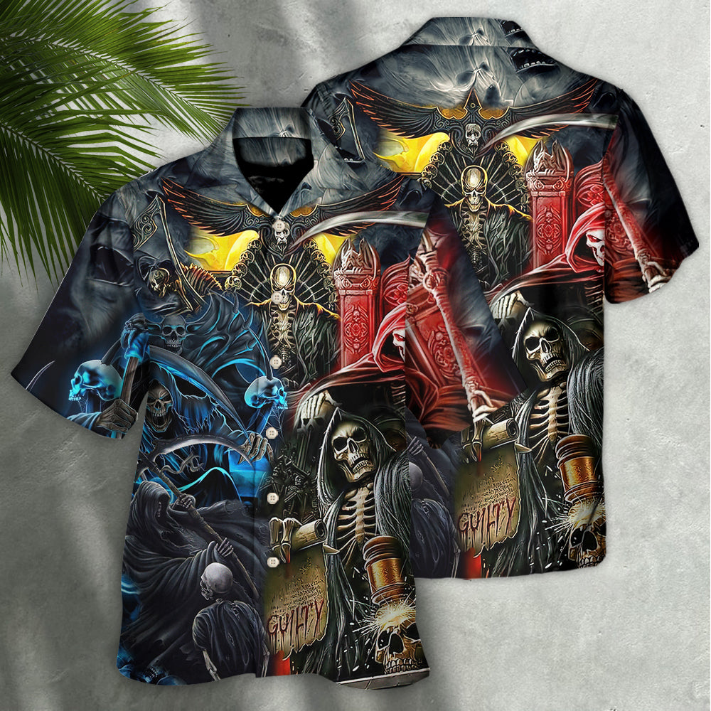 Skull Judgment Of Death Area - Hawaiian Shirt - Reefox