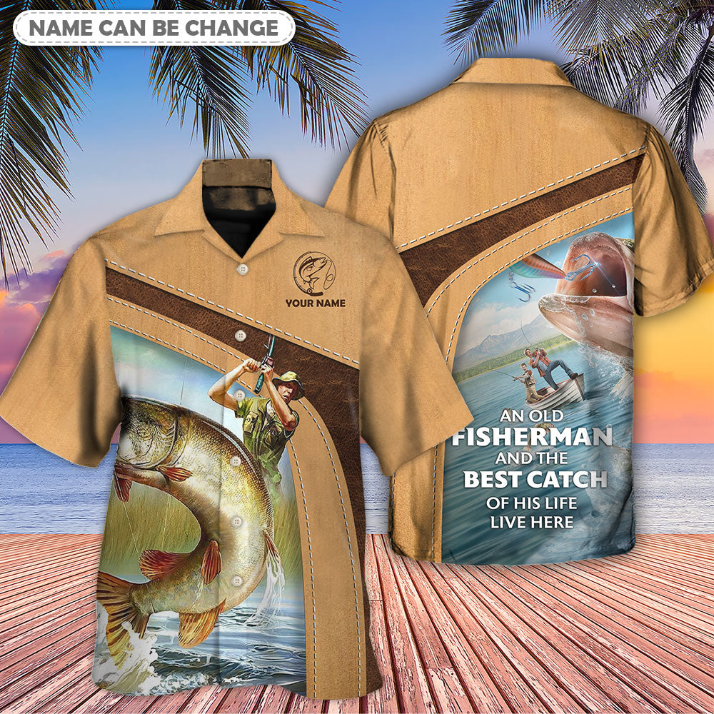 Fishing An Old Fisherman And The Best Catch Personalized - Hawaiian Shirt - Reefox