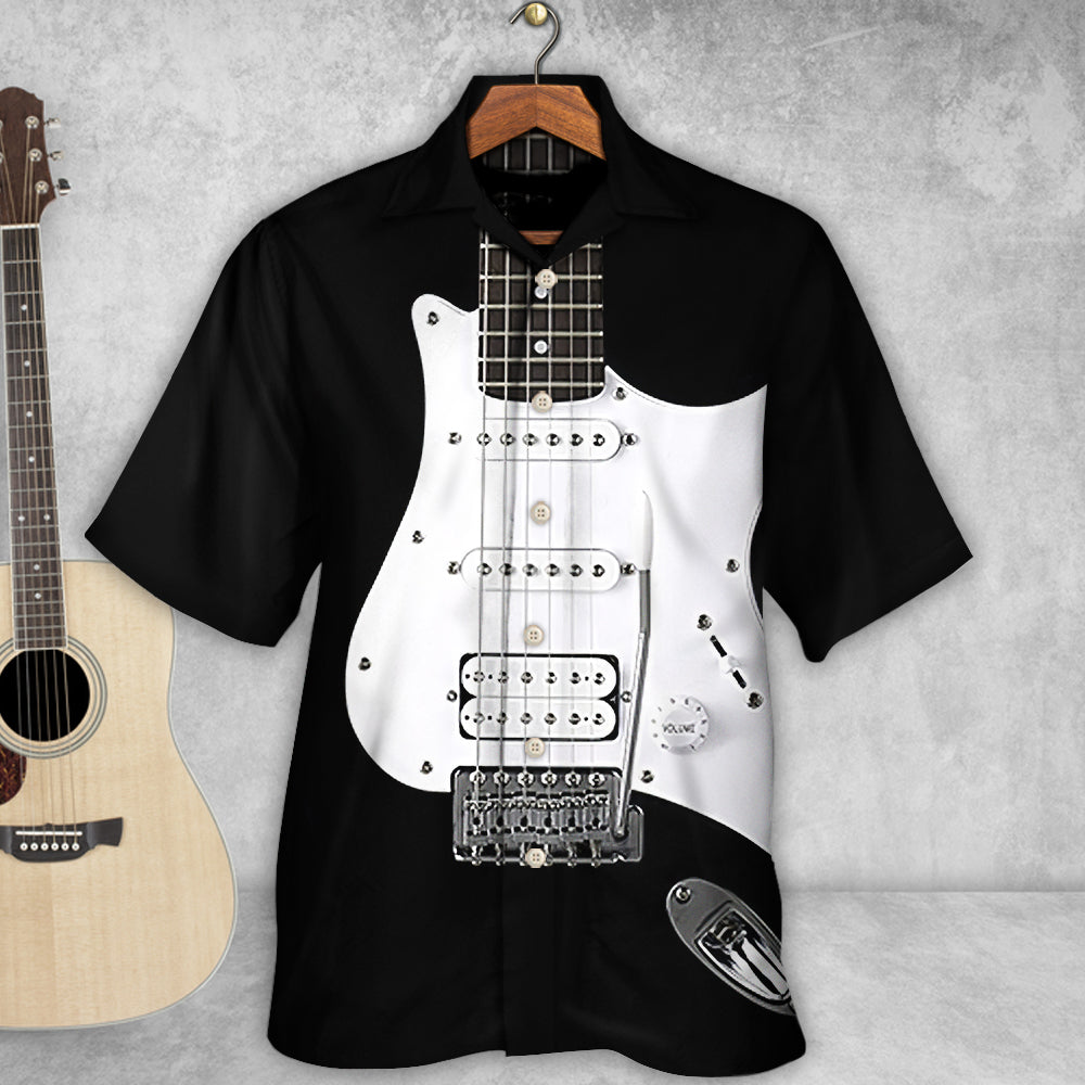 Guitar Black Electric Guitar - Hawaiian Shirt - Reefox