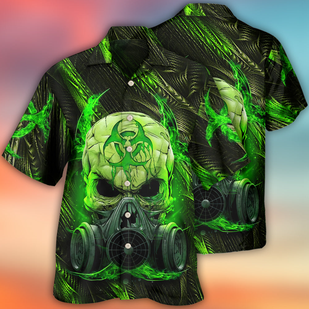 Skull Mask Green Lighting - Hawaiian Shirt - Reefox